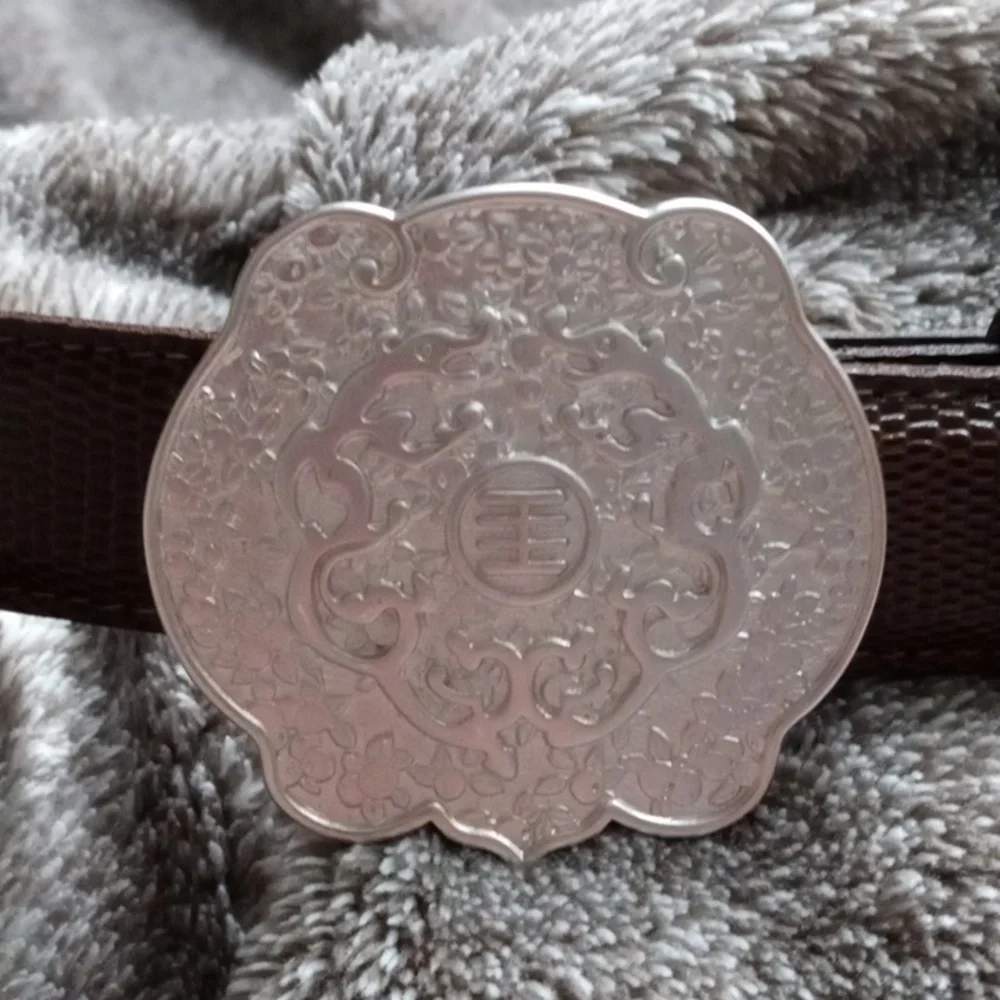 Mary McFadden snake print belt with silver tone buckle size medium 1